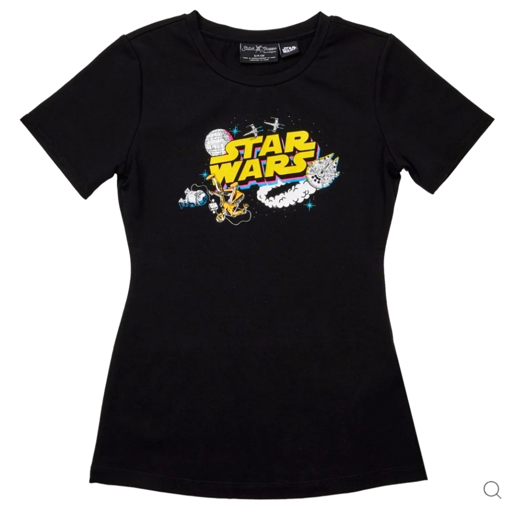 Stitch Shoppe By Loungefly Retro Black Star Wars Ariana Top Size Large